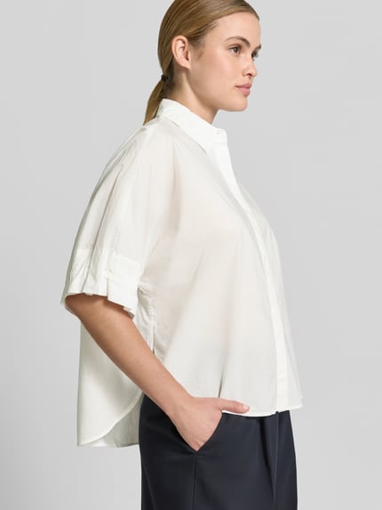 OPUS Bluzka o kroju relaxed fit z ukrytą listwą guzikową model 'Finoa' Złamany biały 3