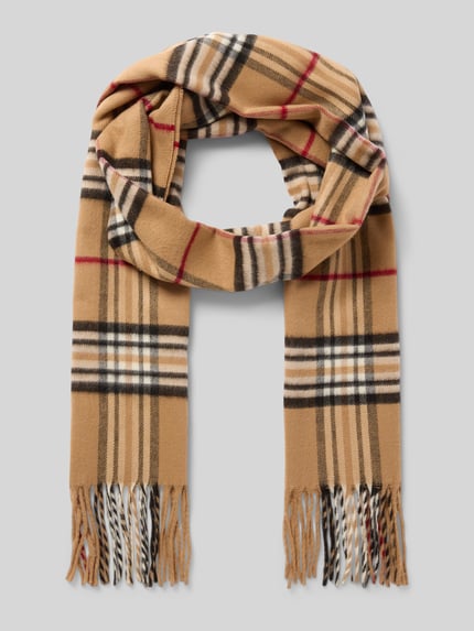 Christian Berg Men Schal mit Fransenabschluss Camel 1