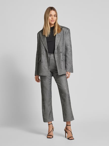 Amy Lynn Straight Leg Hose mit Effektgarn Silber 1