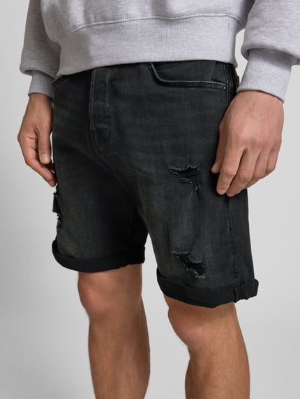 JACK & JONES Regular Fit Jeansshorts im 5-Pocket-Design Modell 'RICK' Black 3