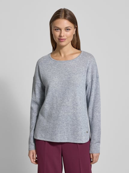 Fynch-Hatton Strickpullover aus reinem Kaschmir mit Rundhalsausschnitt Hellgrau Melange 4
