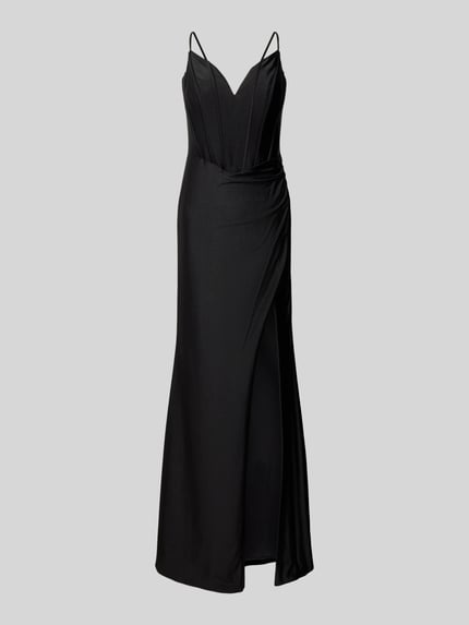 LUXUAR FASHION Abendkleid mit Herz-Ausschnitt Black 2