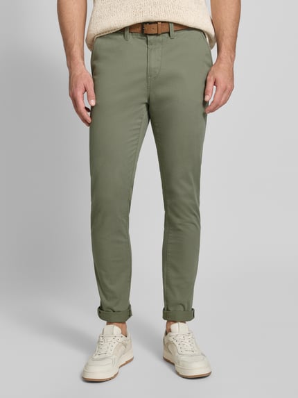 Tom Tailor Denim Slim Fit Chino aus Baumwoll-Mix Oliv 4