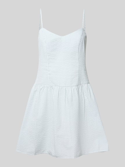 REVIEW Minikleid mit Herz-Ausschnitt und Spaghettiträgern Bleu 2