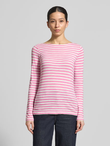 Marc O'Polo Regular Fit Langarmshirt aus reiner Baumwolle Pink 4