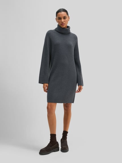 Marc O'Polo Strickkleid mit Rollkragen Anthrazit 1