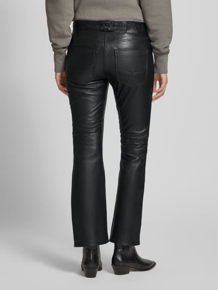 Zadig&Voltaire Flared leren broek in 5-pocketmodel, model 'PUSH CUIR LISSE' Zwart - 5