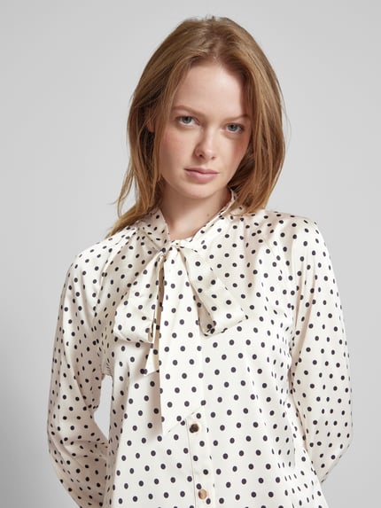 Self-Portrait overhemdblouse met strikdetail Ecru - 3
