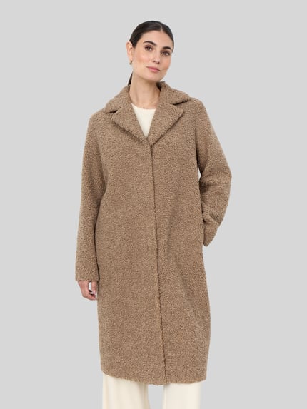 Soyaconcept Teddymantel mit verdeckter Knopfleiste Modell 'SC-Mukite 2' Sand 3