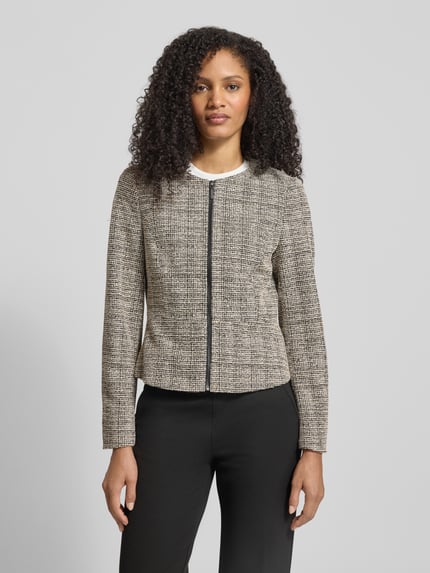 Christian Berg Woman Selection Regular fit jacquardblazer met ronde hals Camel - 4