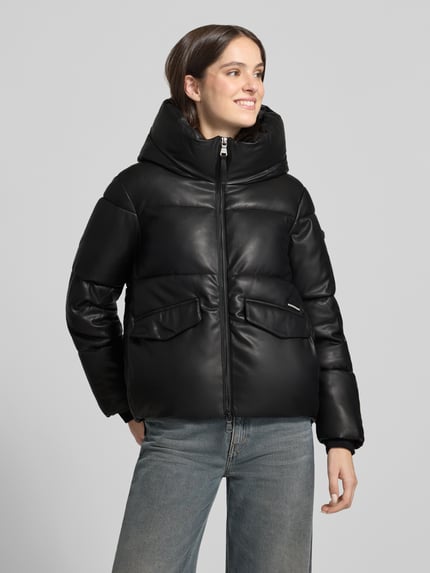 khujo Gewatteerd jack in lederlook model 'AURORA2' Zwart - 4