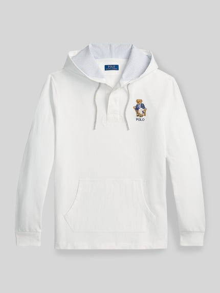 Polo Ralph Lauren Relaxed Fit Hoodie aus reiner Baumwolle mit Polo-Bear-Stitching Weiss 2
