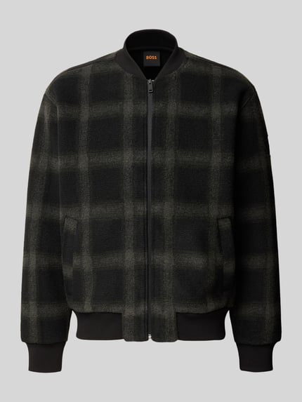 BOSS Orange Bomberjacke mit gerippten Abschlüssen Modell 'Ze_CheckBomber' Black 1