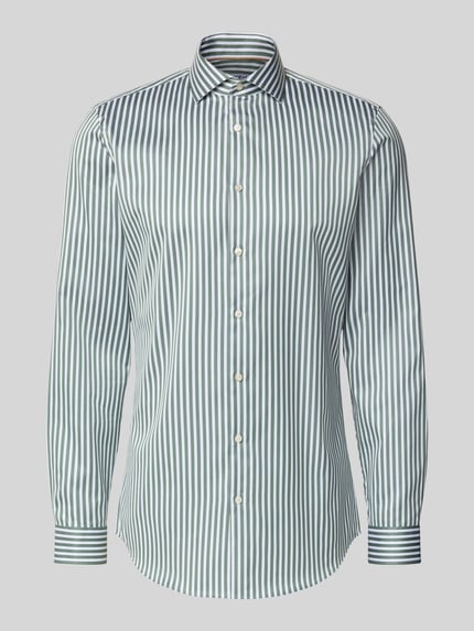 Jake*s Slim fit zakelijk overhemd met haaikraag Donkergroen - 2