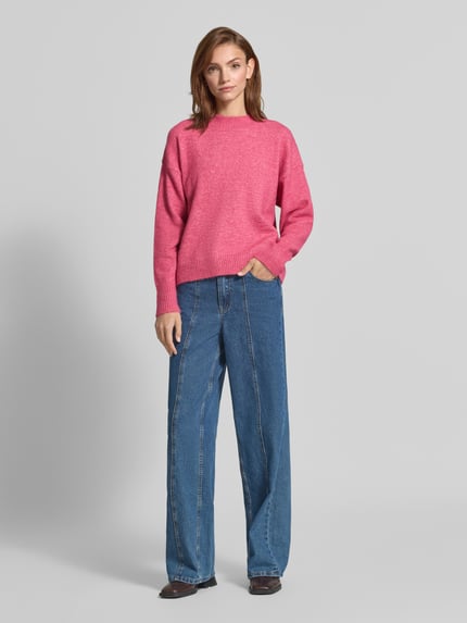 ICHI Relaxed Fit Strickpullover mit Woll-Anteil Modell 'Sage' Pink 1