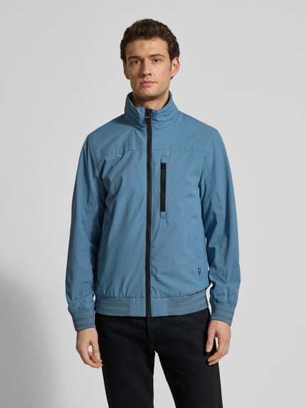 Tom Tailor Comfort Fit Blouson mit geripptem Rumpfabschluss Jeansblau 4