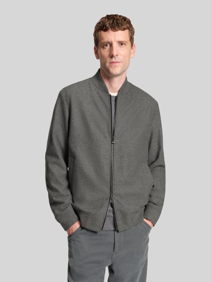 BOSS Slim Fit Blouson mit Woll-Anteil Modell 'HANRY' Hellgrau 4