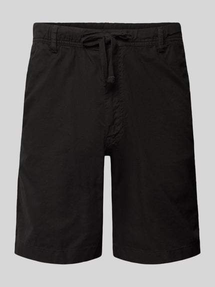 Productfoto, zwarte short van mix van katoen en linnen, regular fit, met tunnelkoord, model 'JAIDEN' van Jack & Jones, heren