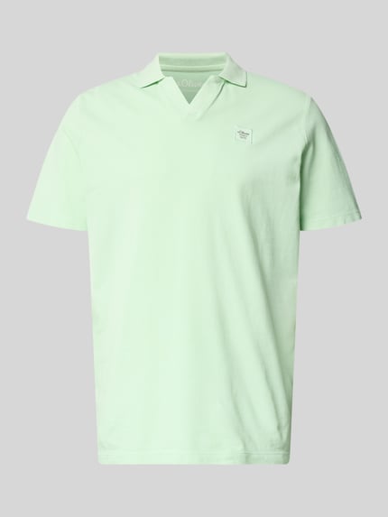 Produktfoto, Regular Fit Poloshirt aus reiner Baumwolle von s.Oliver RED LABEL, jasny zielony, jednolity kolor, tkanina piké, bawełna