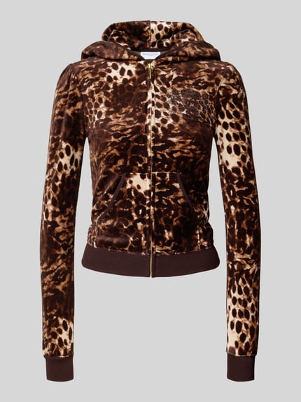 Juicy Couture Sweatjack van mix van katoen en viscose Middenbruin - 2