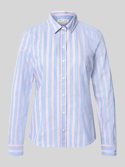 Christian Berg Woman Longline Bluse mit abgerundetem Saum Blau 2
