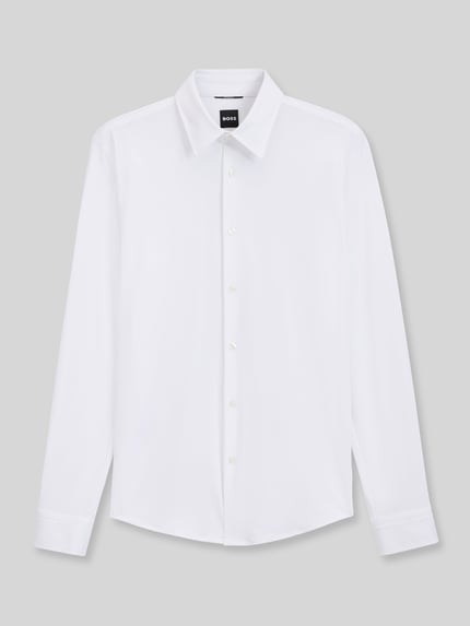 BOSS Slim Fit Businesshemd mit Kentkragen Weiss 2