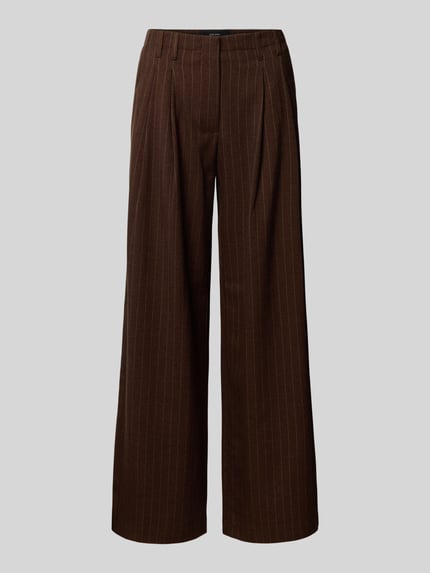 VERO MODA Regular Fit Bundfaltenhose mit seitlichen Eingrifftaschen Schoko Melange 1
