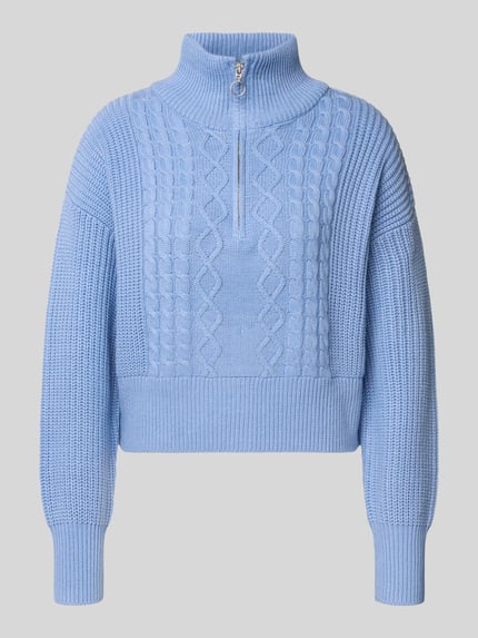 ONLY Regular Fit Troyer aus Baumwoll-Mix Modell 'DORITTA' Hellblau 2