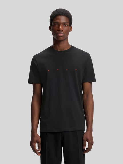 HUGO męski t-shirt o kroju regular fit z czystej bawełny Czarny 4