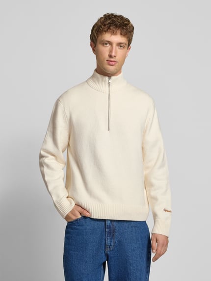 JACK & JONES Strickpullover mit gerippten Abschlüssen Modell 'NORREBRO' Offwhite 4