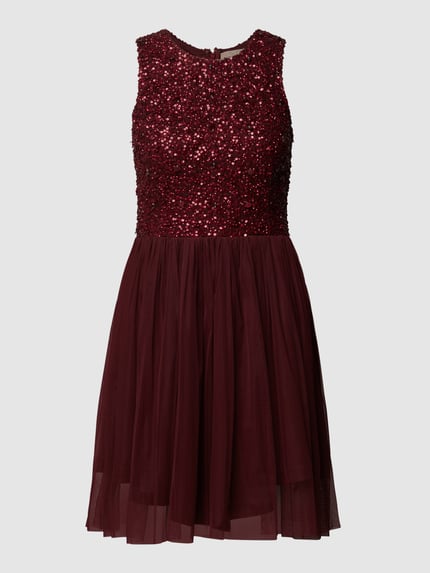 Lace & Beads Cocktailjurk in minilengte met pailletten Bordeaux - 2