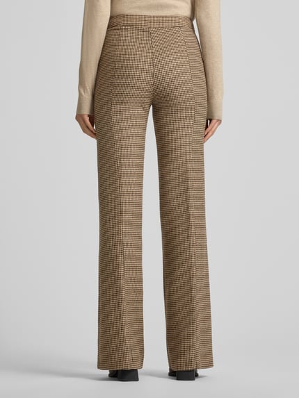 MANGO Flared Stoffhose mit Bundfalten Modell 'GINA' Mittelbraun 5
