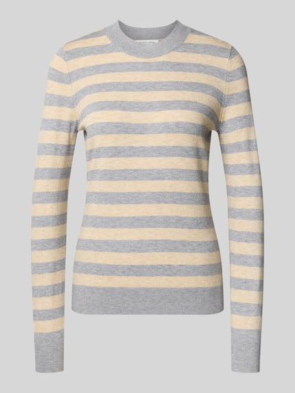 Christian Berg Woman Strickpullover mit Rundhalsausschnitt Mittelgrau Melange 2