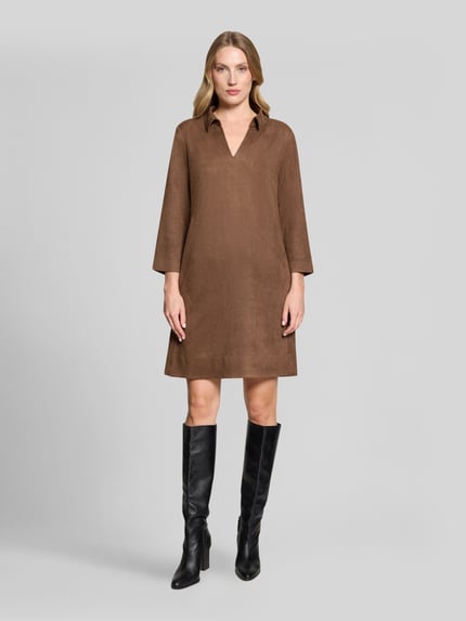 Betty Barclay Figurumspielendes Freizeitkleid mit V-Ausschnitt Cognac 4