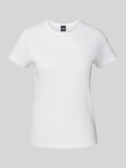 BOSS T-shirt z detalem z logo model ‘Eventsa’ Biały 2