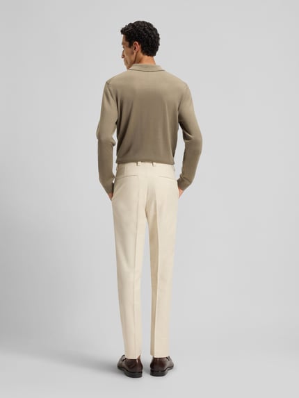 BOSS Regular fit broek van katoenmix, model 'C-KENT' Offwhite - 5