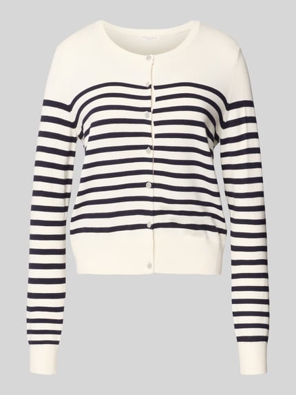 Strickjacke aus Viskose-Mix mit Streifenmuster Shop The Look MANNEQUINE