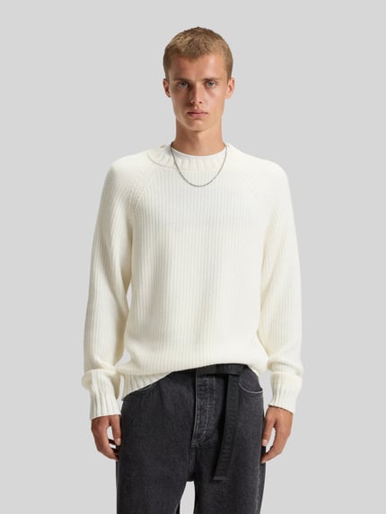 HUGO Blue Relaxed Fit Pullover aus reiner Baumwolle Modell 'Sonnee' Offwhite 4