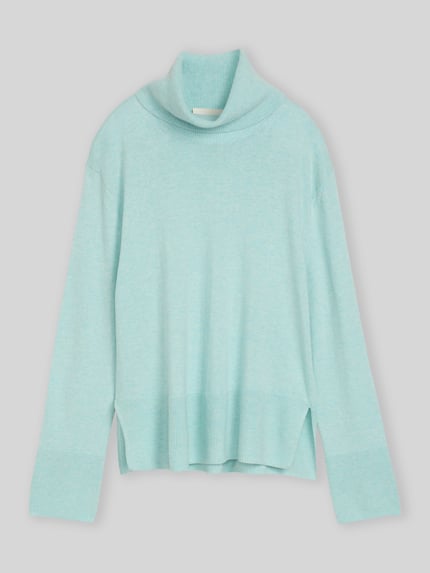 Tom Tailor Regular fit coltrui van mix van katoen en kasjmier Mintgroen - 2