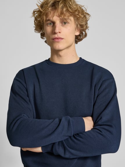 JACK & JONES Bluza z okrągłym dekoltem model ‘BRADLEY’ Ciemnoniebieski 3