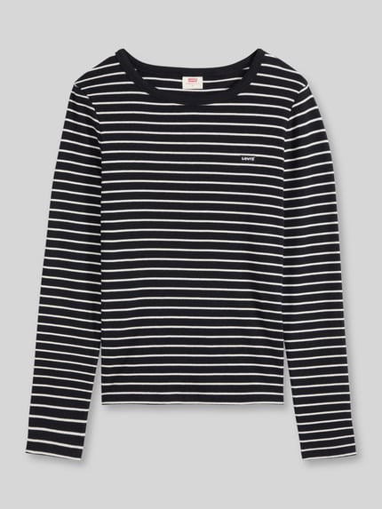 Levi's® Slim Fit Langarmshirt aus Baumwoll-Mix Modell 'HAYES' Black 2