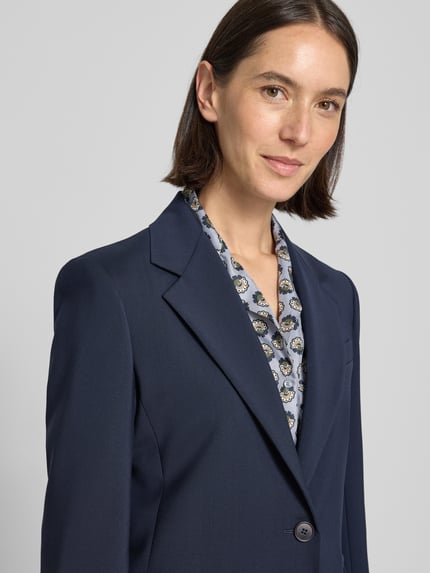 Weekend Max Mara Długi żakiet o kroju shaped fit z czystej żywej wełny model ‘LAMINE’ Granatowy 3