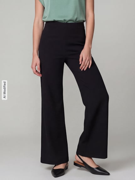 SEDUCTIVE Regular fit wijdte broek van viscosemix model 'KIMBERLEY' Zwart - 4