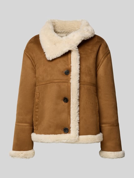 s.Oliver RED LABEL Regular Fit Wendejacke in Lederoptik mit Stehkragen Camel 2