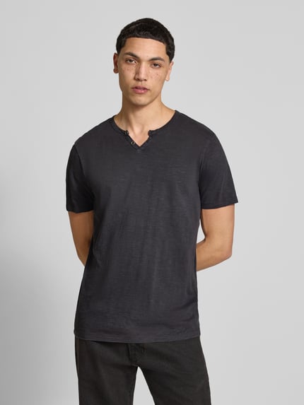 JACK & JONES T-shirt z Bawełna Model 'SPLIT' Czarny 4