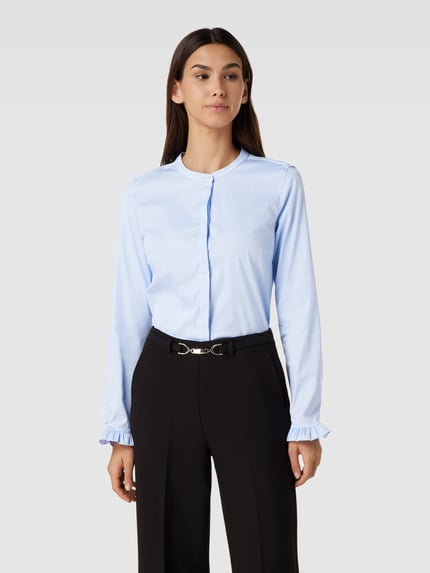 MOS MOSH Blouse met opstaande kraag, model 'Mattie' Lichtblauw - 4