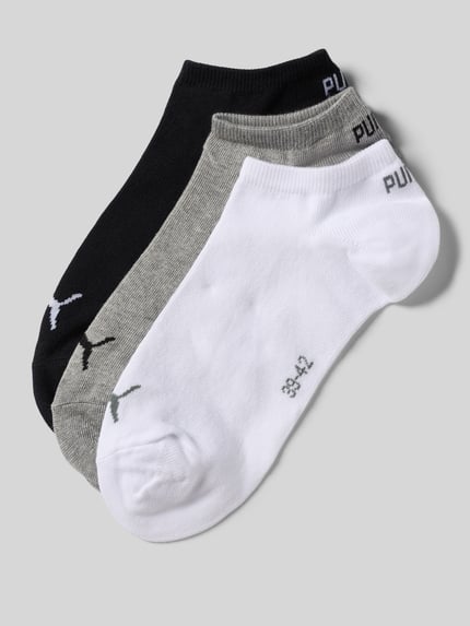 PUMA Sneakersokken met labeldetails in een set van 3 paar Offwhite - 1