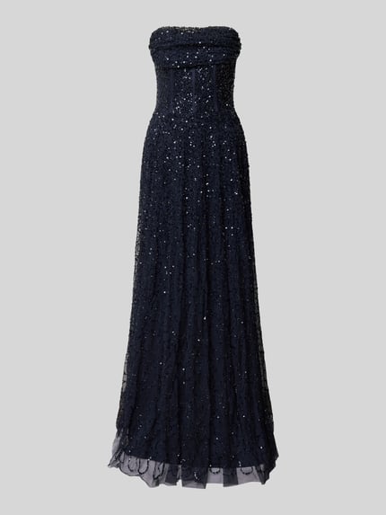 Lace & Beads Avondjurk met pailletten Donkerblauw - 2