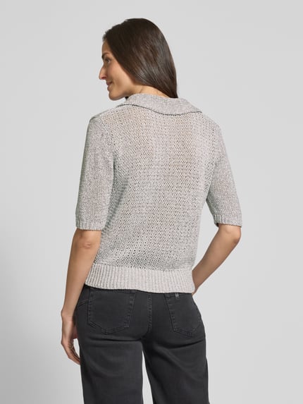 Luisa Cerano Strickshirt aus Leinen-Mix mit 1/2-Arm Silber Melange 5