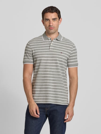 Tommy Hilfiger Koszulka polo o kroju regular fit z mieszanki bawełny i lnu Khaki 4